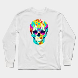 Skull in Funky Colors Long Sleeve T-Shirt